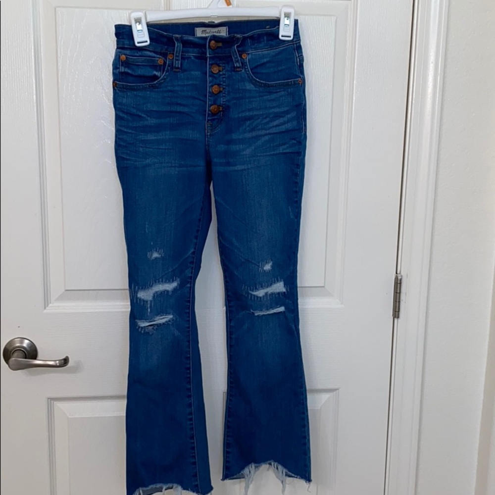 Madewell Distressed Cali Demi Boot Crop 24 Jeans